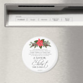 Luke 2:10-11 Poinsettia Weihnachtsschrift Magnet (In Situ (Geschirrspüler))