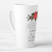 Luke 2:10-11 Poinsettia Weihnachtsschrift Milchtasse (Linke Ecke)