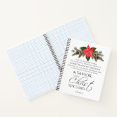 Luke 2:10-11 Poinsettia Weihnachtsschrift Notizblock (Innenseite)