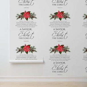 Luke 2:10-11 Poinsettia Weihnachtsschrift Tapete
