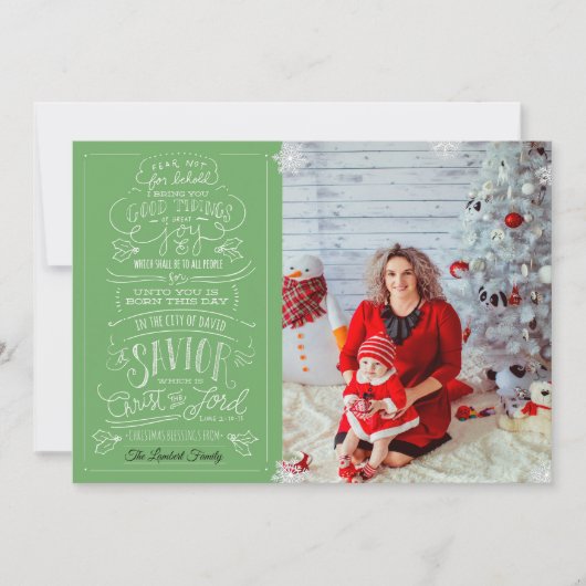 Luke 2-10-11 Weihnachtskarte Einladung (Vorderseite)