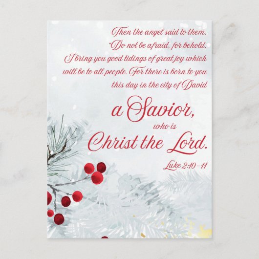 Luke 2:10-11 Weihnachtsmann in Aquarell Postkarte (Vorderseite)