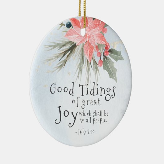 Luke 2:10 Gute Nachricht von großer Freude, Weihna Keramik Ornament (Rechts)