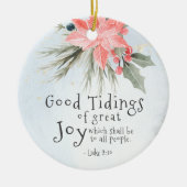 Luke 2:10 Gute Nachricht von großer Freude, Weihna Keramik Ornament (Vorne)