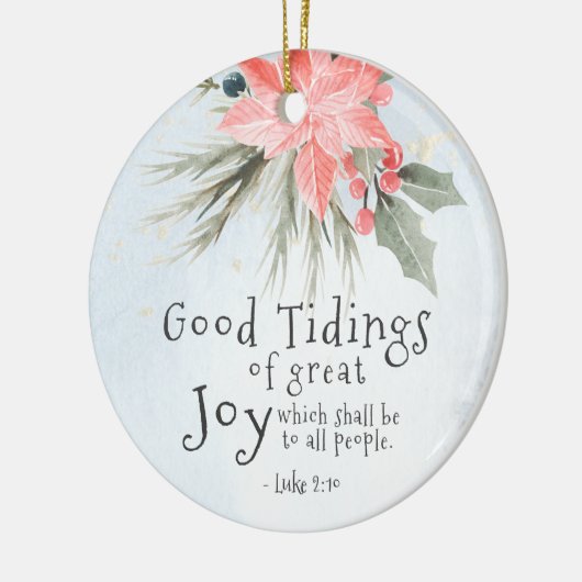 Luke 2:10 Gute Nachricht von großer Freude, Weihna Keramik Ornament (Links)