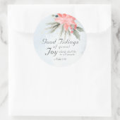 Luke 2:10 Gute Nachricht von großer Freude, Weihna Runder Aufkleber (Tasche)