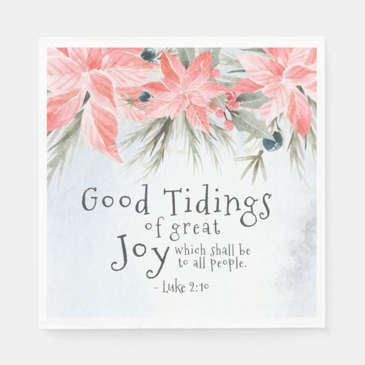 Luke 2:10 Gute Nachricht von großer Freude, Weihna Serviette (Vorderseite)