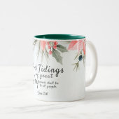 Luke 2:10 Gute Nachricht von großer Freude, Weihna Zweifarbige Tasse (VorderseiteRechts)