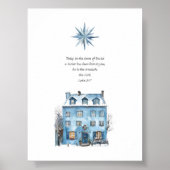 Luke 2:11 Blue House Weihnachts-Poster Poster (Vorne)