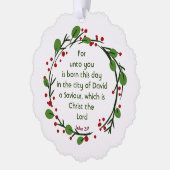 Luke 2:11 Christian Christmas Scripture Wreath Ornament Karte (Links)