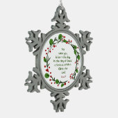 Luke 2:11 Christian Christmas Scripture Wreath Schneeflocken Zinn-Ornament (Links)