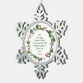 Luke 2:11 Christian Christmas Scripture Wreath Schneeflocken Zinn-Ornament (Rechts)