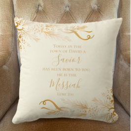 Luke 2:11 Christliche Schrift Gold Frohe Weihnacht Kissen