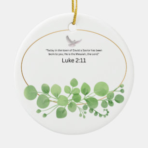 Luke 2,11 christlicher Bibelvers Eukalyptus Weihna Keramik Ornament