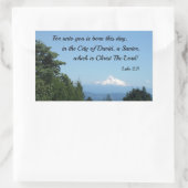 Luke 2:11 Denn für euch ist heute geboren... Rechteckiger Aufkleber (Tasche)