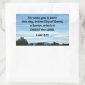 Luke 2:11 Denn für euch ist heute geboren Rechteckiger Aufkleber (Tasche)