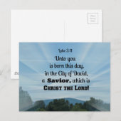 Luke 2:11 Für euch ist heute geboren, in Postkarte (Vorne/Hinten)