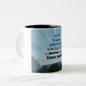 Luke 2:11 Für euch ist heute geboren, in Zweifarbige Tasse (Vorderseite Links)