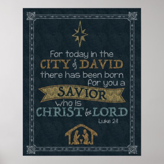 Luke 2:11 Halbpension Art 16x20 Poster (Vorne)