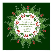 Luke 2:11 Heilige Schrift mit Holly