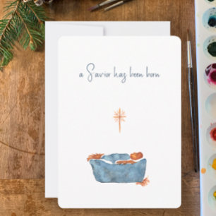 Luke 2:11 Minimalistische Weihnachtsgeburt Feiertagskarte