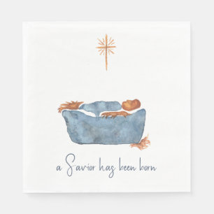 Luke 2:11 Minimalistische Weihnachtsgeburt Serviette