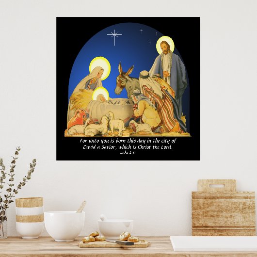 Luke 2:11 poster (Küche)