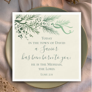 Luke 2:11 Schrift Custom Modern Pine Weihnachten Serviette
