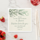 Luke 2:11 Schrift Custom Modern Pine Weihnachten Serviette (Beispiel)