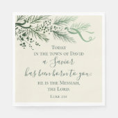 Luke 2:11 Schrift Custom Modern Pine Weihnachten Serviette (Vorderseite)