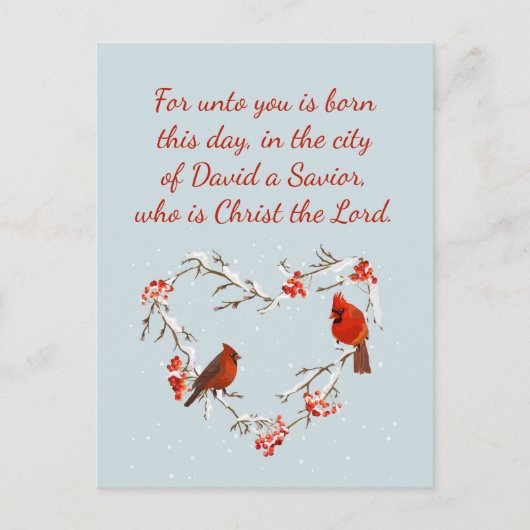 Luke 2:11 Schrift für die Weihnachtsblütenverse Postkarte (Vorderseite)