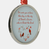 Luke 2:11 Schrift Weihnachtsblume Verse Cerami Ornament Aus Metall (Rechts)