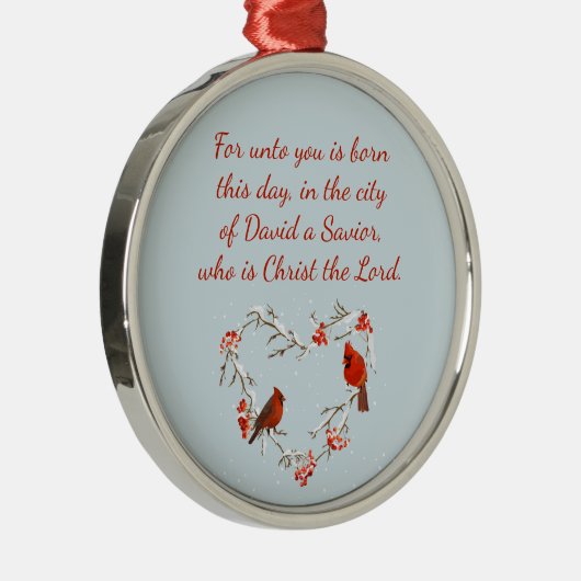 Luke 2:11 Schrift Weihnachtsblume Verse Cerami Ornament Aus Metall (Rechts)