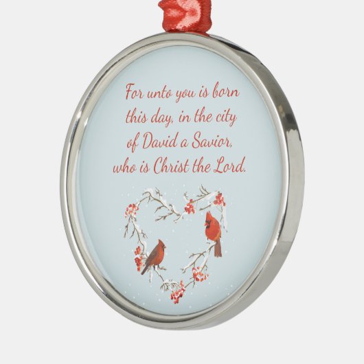 Luke 2:11 Schrift Weihnachtsblume Verse Cerami Ornament Aus Metall (Links)