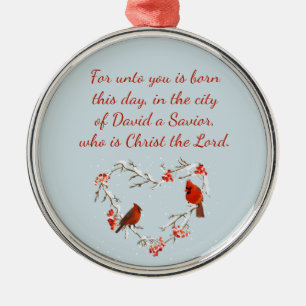 Luke 2:11 Schrift Weihnachtsblume Verse Cerami Ornament Aus Metall