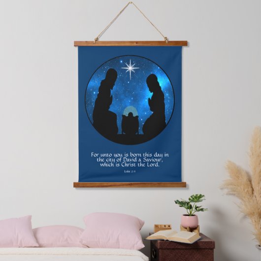 Luke 2:11 wandteppich mit holzrahmen (Schlafzimmer)