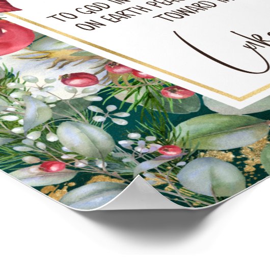 Luke 2:14, Herrlichkeit an Gott im Höchsten, Weihn Poster (Ecke)