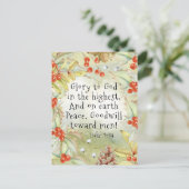 Luke 2 14 Herrlichkeit an Gott in den Höchsten, We Postkarte (Stehend Vorderseite)