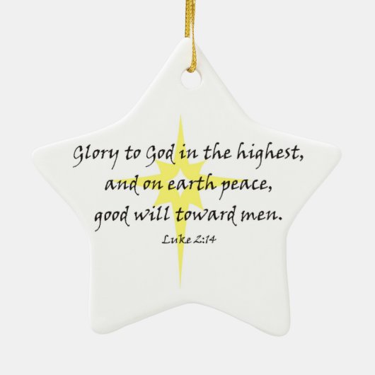 Luke-2:14 Keramik Ornament (Hinten)