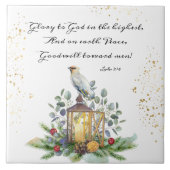 Luke 2:14 Ruhm an Gott in den höchsten Weihnachten Fliese (Vorderseite)