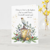 Luke 2:14 Ruhm an Gott in den höchsten Weihnachten Karte (Gelbe Blume)