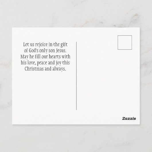 Luke 2:14 Ruhm an Gott in den höchsten Weihnachten Postkarte (Rückseite)