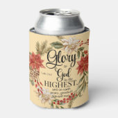 Luke 2:14 Ruhm zu Gott Weihnachten Gold Floral Dosenkühler (Kanne Vorderseite)