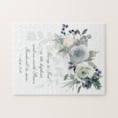 Luke 2:14 "Ruhm zu Gott" Weihnachten im Weißen Ros Puzzle (Horizontal)