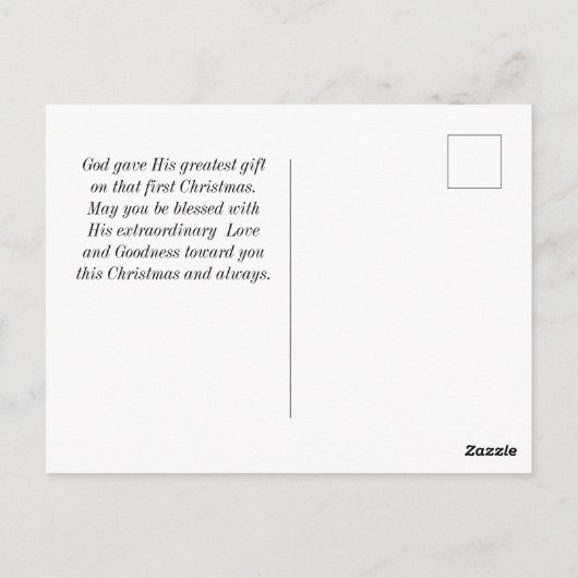 Luke 2:14 Ruhm zu Weihnachten Gottes Krippe Postkarte (Rückseite)