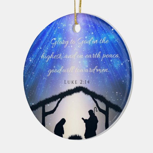 Luke-2:14 Ruhm zum Gott im höchsten Keramik Ornament (Links)