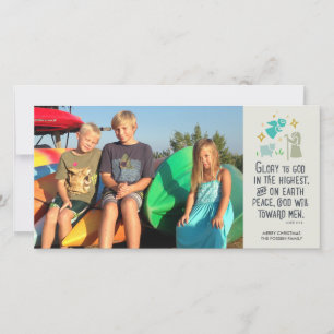 Luke 2:14 Weihnachtskarte des religiösen Fotos Feiertagskarte