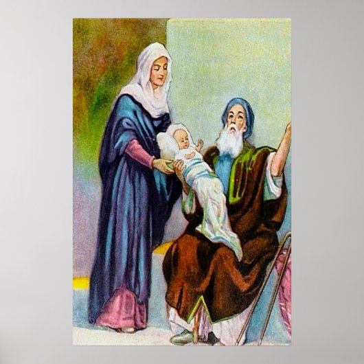 Luke 2:25-35 Simeon sieht Gottes Erlösung Poster (Vorne)