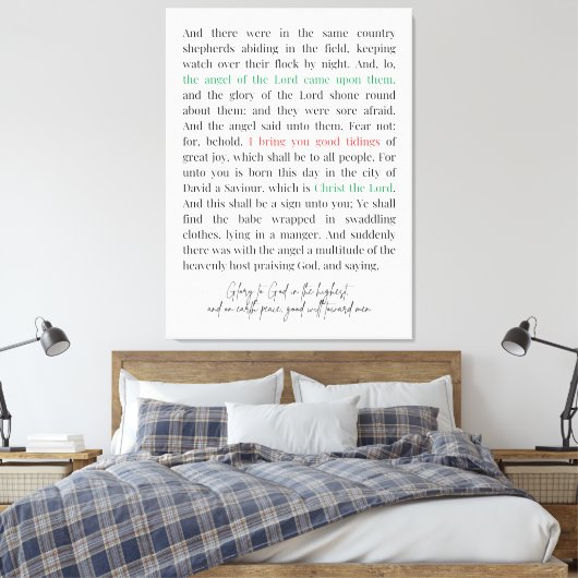 Luke 2:8-14 Canvas Print Leinwanddruck (Insitu (Schlafzimmer))