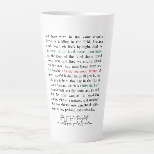 Luke 2:8 - 14 Tall Coffee Tasse (Vorderseite)